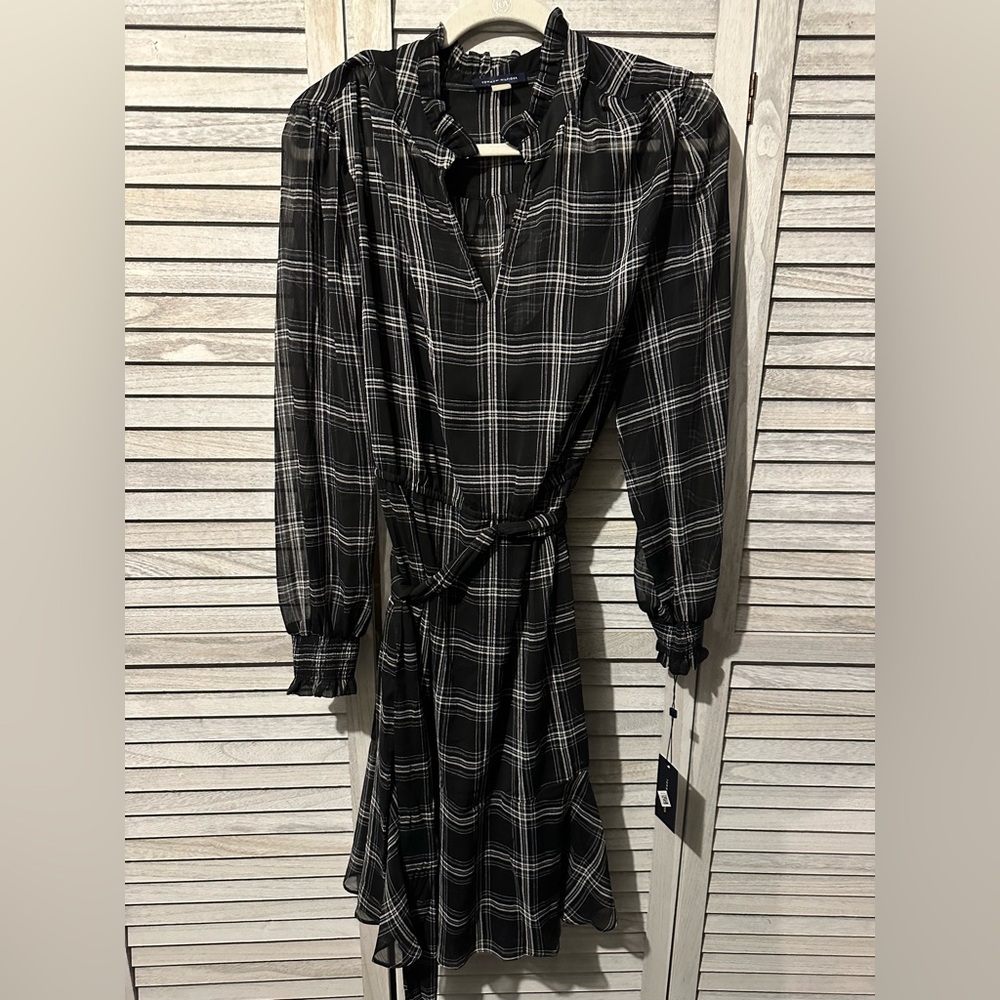 Tommy Hilfiger Black and White Plaid Dress